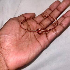 Rose Gold Metal Heart Bracelet Cuff